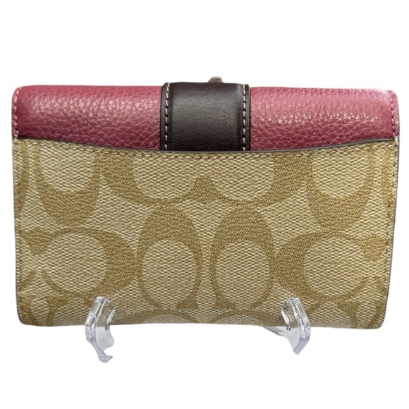 NWT COACH Medium Grace Signature Wallet, Raspberry/Khaki, Certified Authentic - Picture 3 of 15